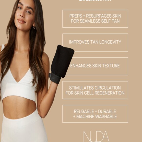 NEW SEALED NUDA- Exfoliating Mitt for Self Tanner - Picture 2 of 3